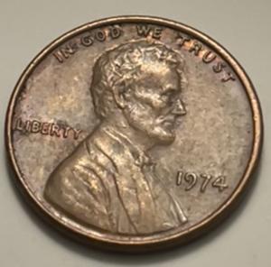 1974 Lincoln Penny Without Mint Mark