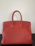 Red Hermes Clemence Birkin 35 Bag