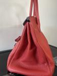 Red Hermes Clemence Birkin 35 Bag