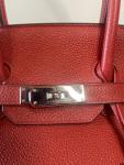 Red Hermes Clemence Birkin 35 Bag