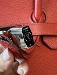 Red Hermes Clemence Birkin 35 Bag