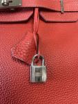 Red Hermes Clemence Birkin 35 Bag