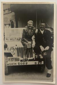 WWII Era Photo of Couple with Jeep