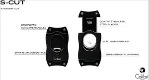 Colibri S-Cut Black Cigar Cutter with Blades