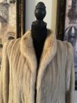 Stunning Mink Beige Fur Coat, Size 8