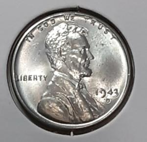 1943 Lincoln Wheat Cent D - Uncirculated Coin