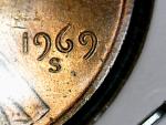 1969-S Lincoln Double Die Red Cent DDO