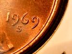 1969-S Lincoln Double Die Red Cent DDO
