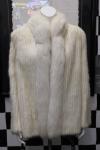 Blonde Mink Fur Jacket with White Fox Trim