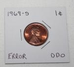 1969-S Lincoln Double Die Red Cent DDO