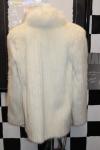 Blonde Mink Fur Jacket with White Fox Trim