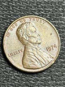 1974 Lincoln Memorial Penny No Mint Mark
