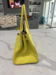 Lime Yellow Hermes Birkin 35 Handbag