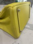 Lime Yellow Hermes Birkin 35 Handbag
