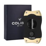 Colibri V-Cut Cigar Cutter in Brushed Gold
