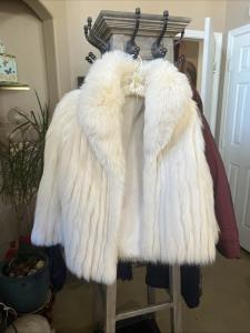 Vintage White Fox Fur Jacket by Saga Collectibles