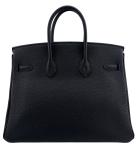 Hermes Birkin 25 Black Togo Leather Handbag