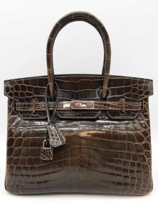 Hermes Birkin 30cm Graphite Gray Crocodile Bag