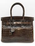 Hermes Birkin 30cm Graphite Gray Crocodile Bag