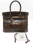 Hermes Birkin 30cm Graphite Gray Crocodile Bag