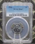 1943 "P" Lincoln Steel Wheat Cent PCGS MS67