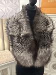 Silver Fox Stole Wrap with Big Collar