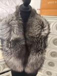 Silver Fox Stole Wrap with Big Collar