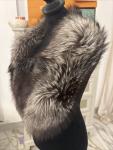 Silver Fox Stole Wrap with Big Collar