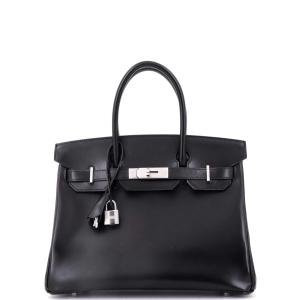 Black Hermes Birkin Handbag with Palladium Hardware