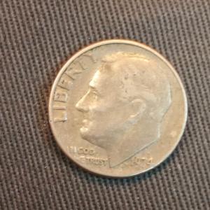 1974 Roosevelt Dime with Mint Mark Errors