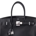 Black Hermes Birkin Handbag with Palladium Hardware