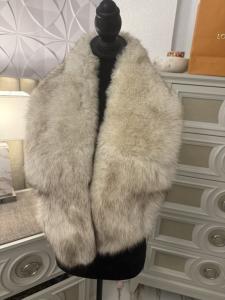 Blue Fox Fur Shawl Wrap Stole