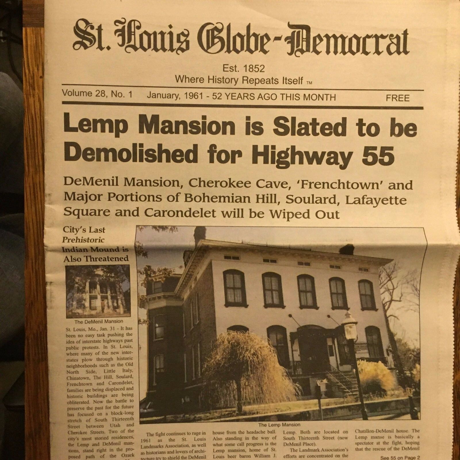 Historical Newspaper: Lemp Mansion Demolition
