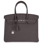 Hermes Birkin 35 Etain Leather Handbag