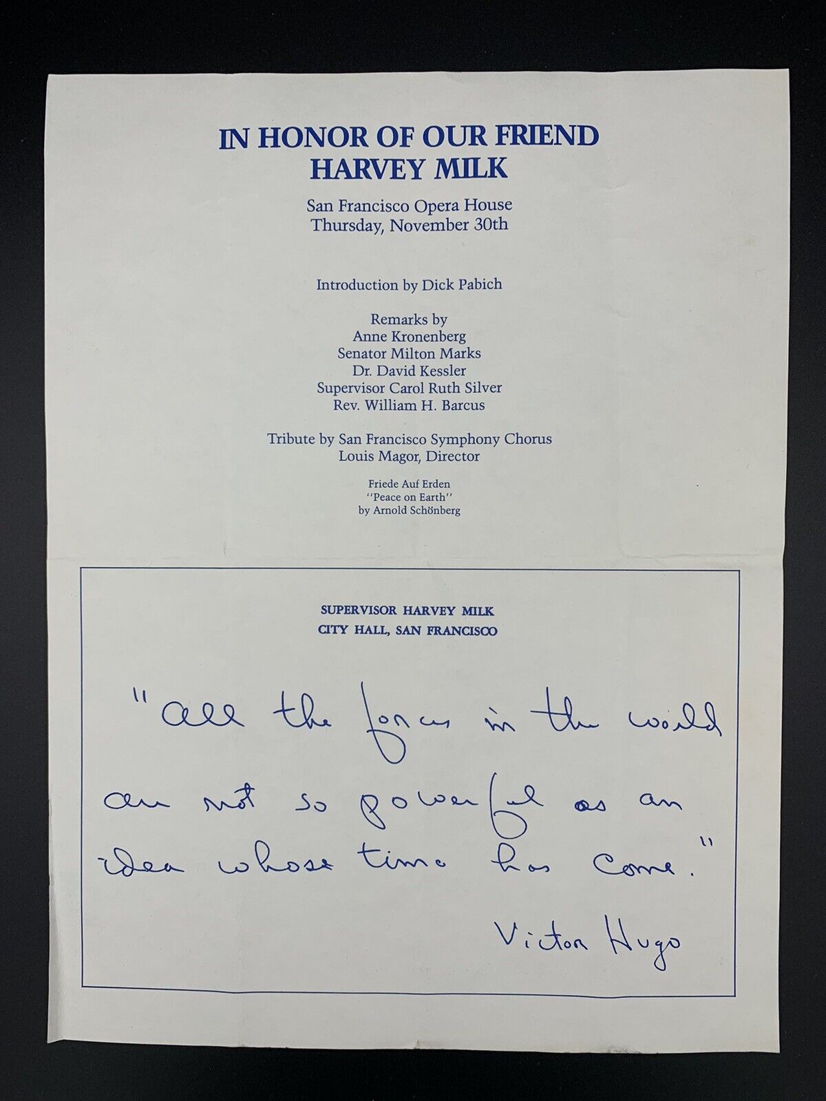 Rare Harvey Milk Memorabilia - Original SF Pride Pamphlets