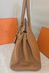 Hermes Birkin 35 Gold Brown Pebbled Leather