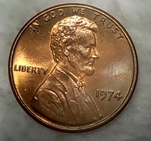 1974 Lincoln Penny No Mint Mark - Rare Coin