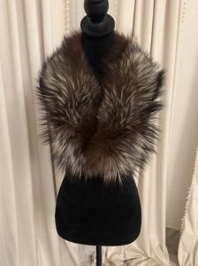 Genuine Silver Fox Fur Scarf Collar