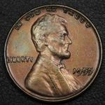 1955 Lincoln Wheat DDO Die #1 Copper Penny