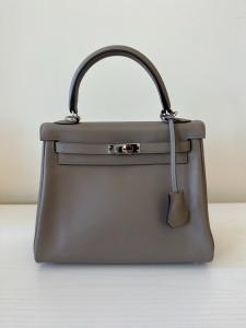 Authentic Hermes Gris Meyer Birkin 25 Tote