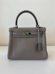 Authentic Hermes Gris Meyer Birkin 25 Tote