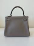 Authentic Hermes Gris Meyer Birkin 25 Tote