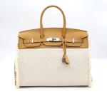 Hermes Birkin 35 "Fray Fray" Desert Sesame