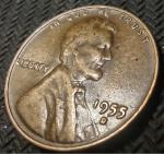 1955 D Lincoln Wheat Cent Penny with Doubled Date