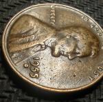 1955 D Lincoln Wheat Cent Penny with Doubled Date