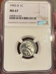 1943-D Steel Penny NGC MS 67 Eye Appeal