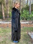 Women's Black Maxi Mink Fur Coat Size 10-14