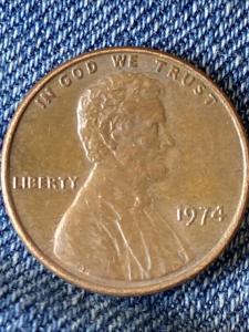 1974 Penny Without Mint Mark