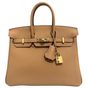 Hermes Birkin 25 Biscuit Togo Leather Handbag
