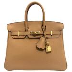 Hermes Birkin 25 Biscuit Togo Leather Handbag